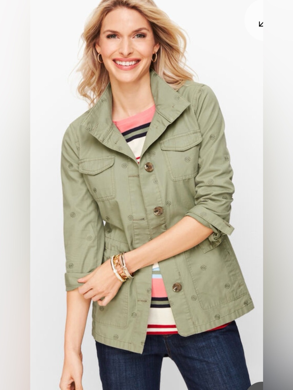 NWT Talbots Women’s Embossed Safari Jacket Size Large